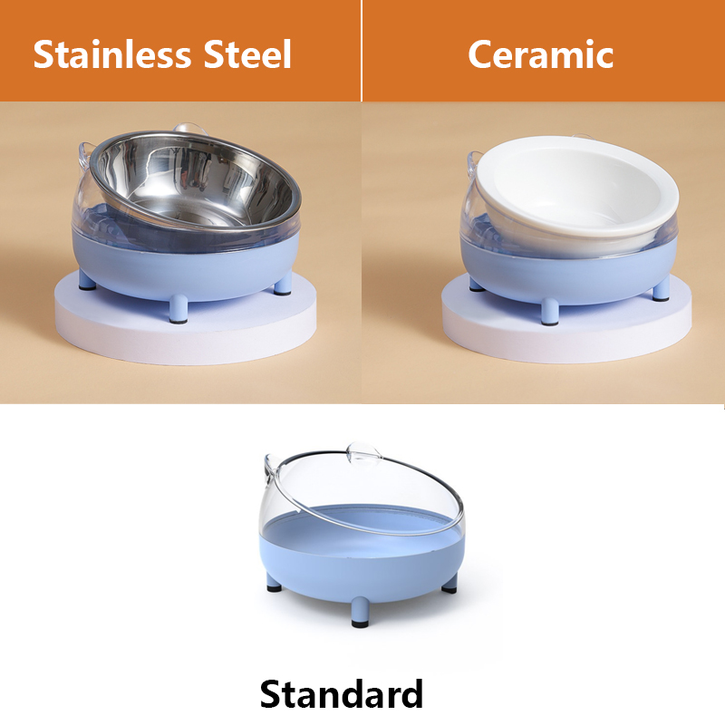 Kattenvoerbak, voerbak voor huisdieren, waterdispenser, drinkbak voor honden, kattenvoer, antislip, roestvrijstalen keramische kom, benodigdheden voor huisdieren